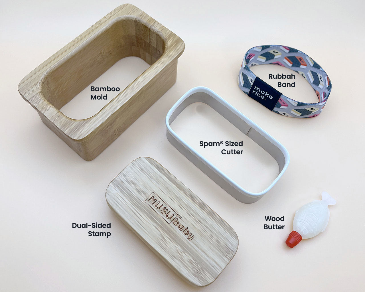 Innovative musubi maker made from high-quality, responsibly-sourced bamboo that will last for years. The dual-sided stamp offers you ultimate culinary creativity to make traditional stacked musubi or stuffed musubi.